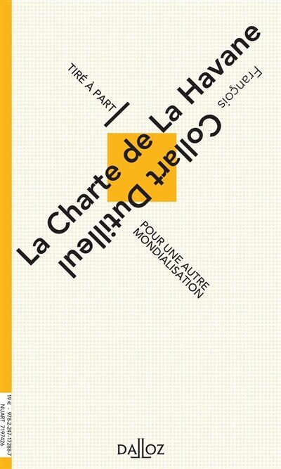 Front cover_La Charte de La Havane : pour une autre mondialisation