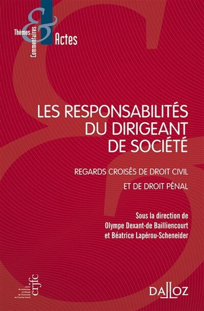 Couverture_Les responsabilités du dirigeant de société
