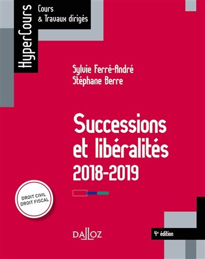 Front cover_Successions et libéralités 2018-2019