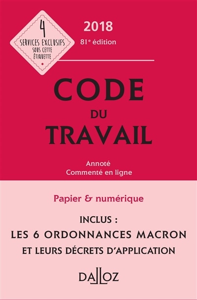 Front cover_Code du travail 2018
