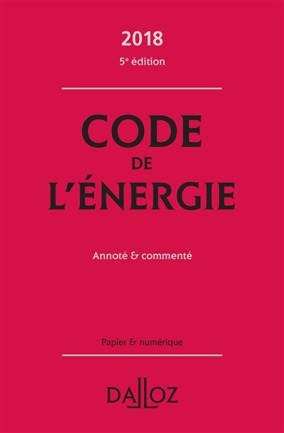 Couverture_Code de l'énergie 2018