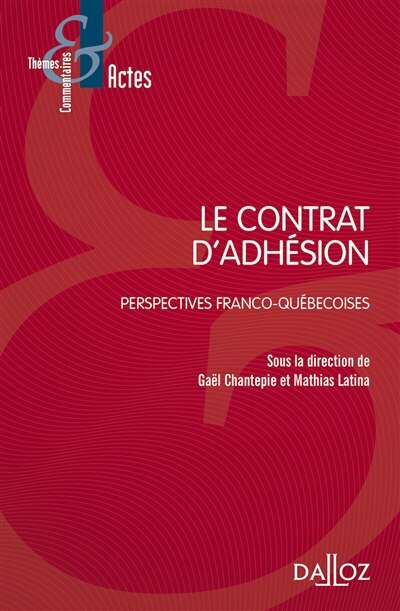 Front cover_Le contrat d'adhésion