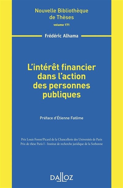 Front cover_L'intérêt financier dans l'action des personnes publiques