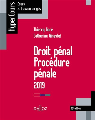 Front cover_Droit pénal, procédure pénale