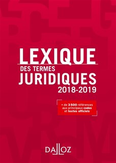 Front cover_Lexique des termes juridiques 2018-2019