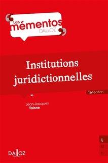 Front cover_Institutions juridictionnelles