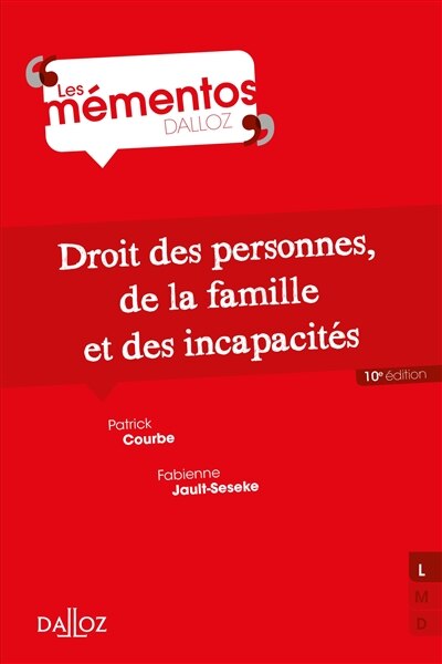 Front cover_Droit des personnes, de la famille et des incapacités