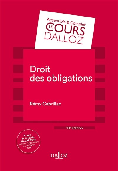 Front cover_Droit des obligations