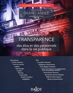Front cover_Transparence des élus et des personnels dans la vie publique