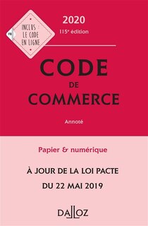 Front cover_Code de commerce 2020, annoté