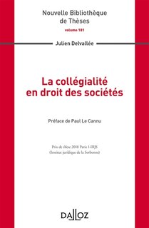 Front cover_La collégialité en droit des sociétés