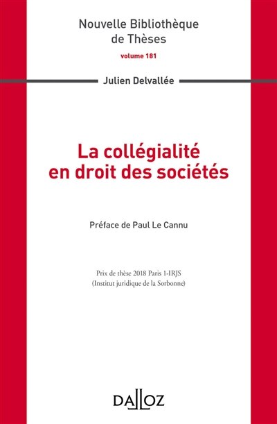 Front cover_La collégialité en droit des sociétés