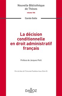 Front cover_La décision conditionnelle en droit administratif français