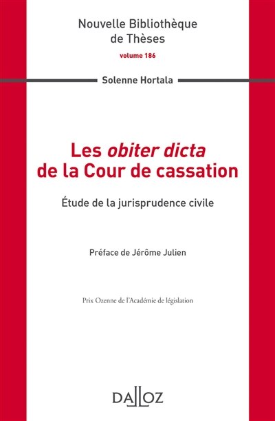 Front cover_Les obiter dicta de la Cour de cassation