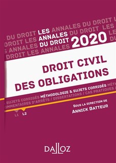 Couverture_Droit civil des obligations : méthodologie & sujets corrigés : 2020