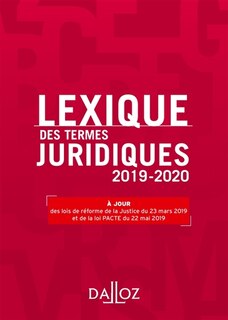 Front cover_Lexique des termes juridiques 2019-2020