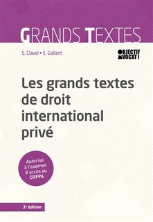 Front cover_Les grands textes de droit international privé