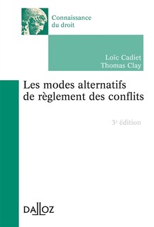 Front cover_Les modes alternatifs de règlement des conflits