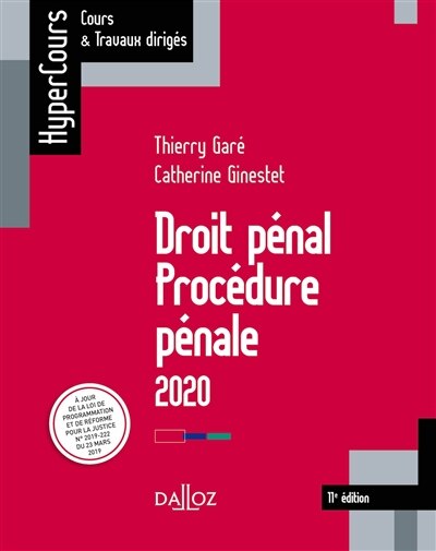 Front cover_Droit pénal, procédure pénale
