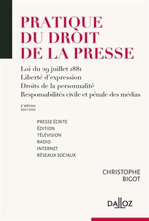 Front cover_Pratique du droit de la presse