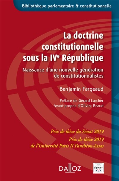 Front cover_La doctrine constitutionnelle sous la IVe République