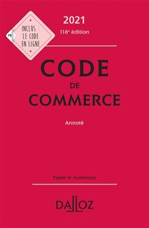 Front cover_Code de commerce 2021, annoté