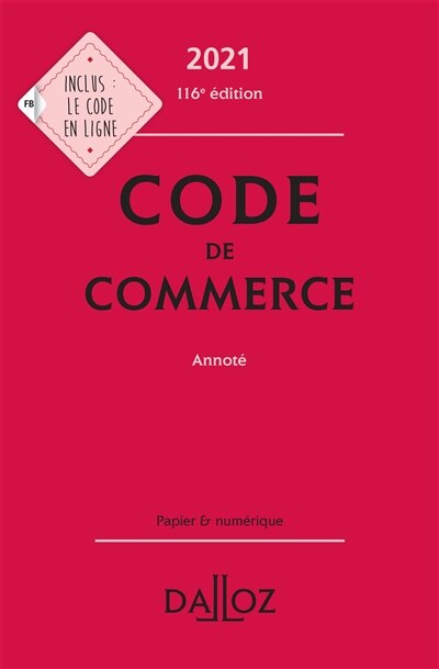 Front cover_Code de commerce 2021, annoté