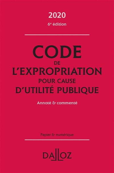 Front cover_Code de l'expropriation pour cause d'utilité publique 2020