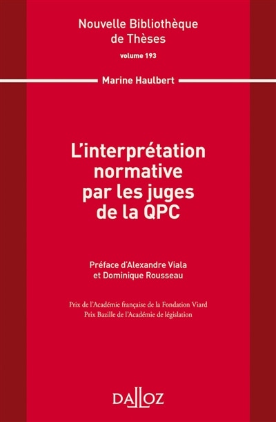 Front cover_L' interprétation normative par les juges de la QPC