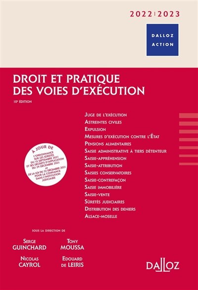 Front cover_Droit et pratique des voies d'exécution