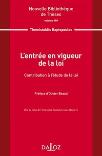Front cover_L' entrée en vigueur de la loi
