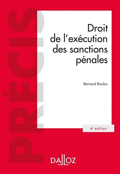 Front cover_Droit de l'exécution des sanctions pénales