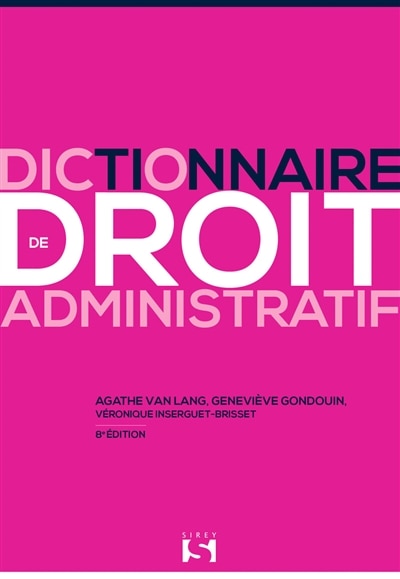 Front cover_Dictionnaire de droit administratif