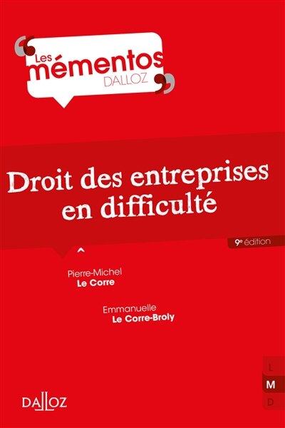 Front cover_Droit des entreprises en difficulté