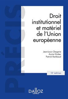 Front cover_Droit institutionnel et matériel de l'Union européenne