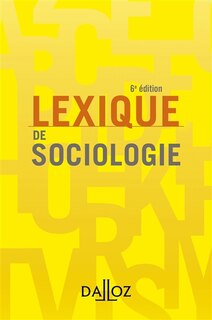Front cover_Lexique de sociologie