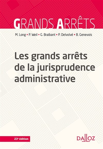 Front cover_Les grands arrêts de la jurisprudence administrative