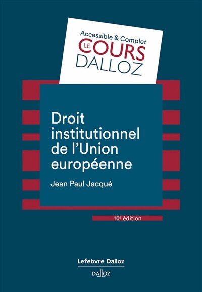 Couverture_Droit institutionnel de l'Union européenne