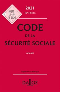 Front cover_Code de la Sécurité sociale 2021 : annoté