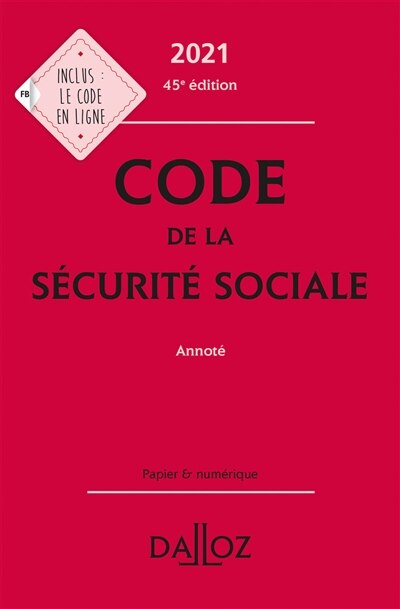 Front cover_Code de la Sécurité sociale 2021 : annoté