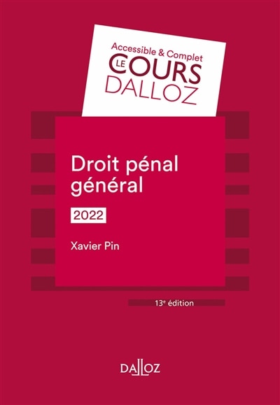 Front cover_Droit pénal général