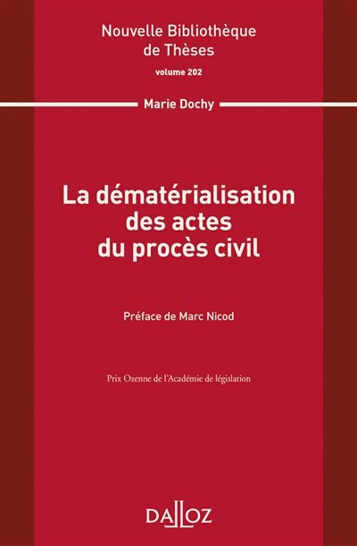 Front cover_La dématérialisation des actes du procès civil