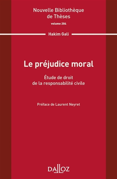 Front cover_Le préjudice moral