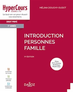 Couverture_Droit privé 1re année : introduction, personnes, famille