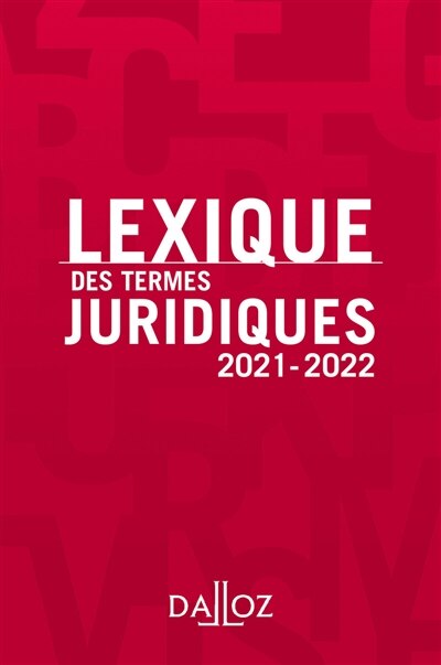 Front cover_Lexique des termes juridiques