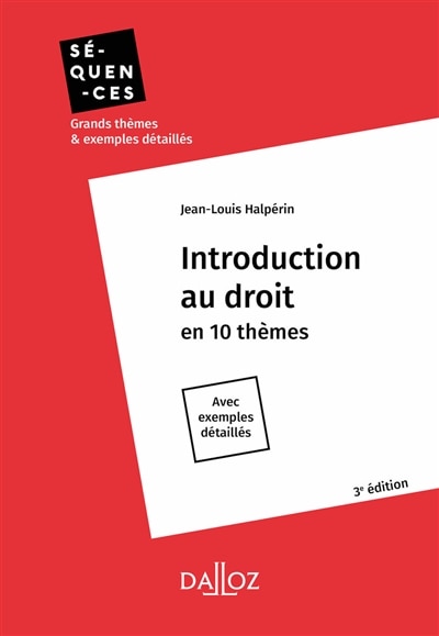 Front cover_Introduction au droit en 10 thèmes