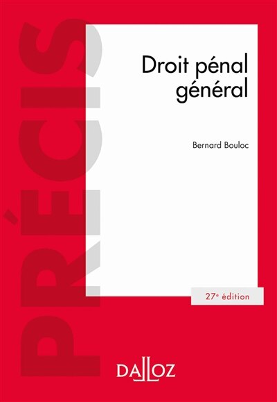 Front cover_Droit pénal général