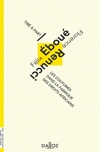 Front cover_Les coutumes dans la fabrique des droits africains