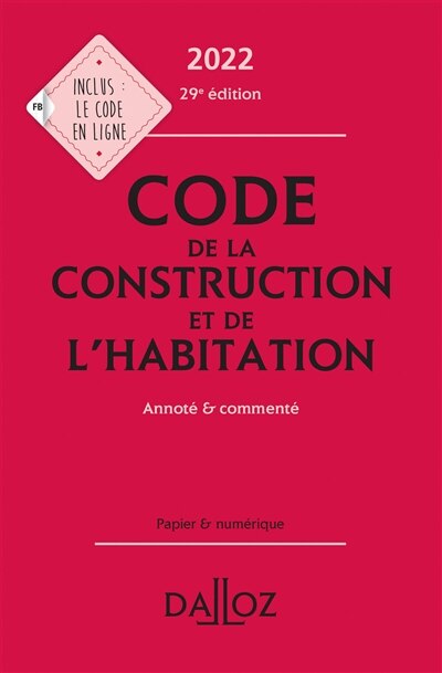 Couverture_Code de la construction et de l'habitation 2022 : annoté & commenté
