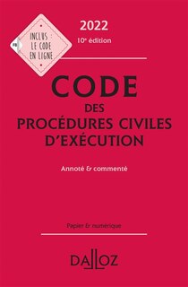 Couverture_Code des procédures civiles d'exécution 2022 : annoté et commenté